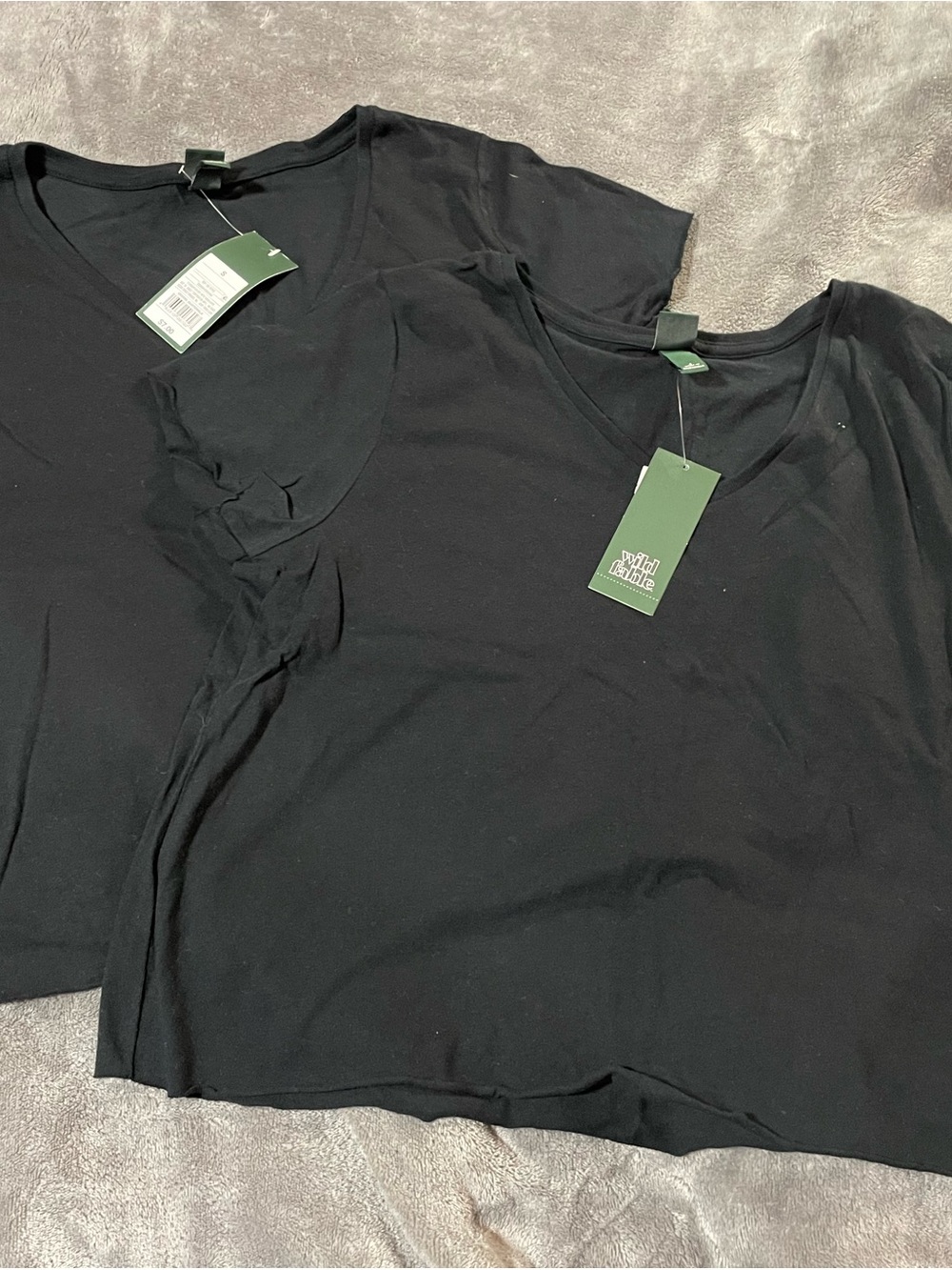 2 Brand New Wild Fable Women's Crop Tees Black Slouchy T-Shirt Size Small  NWT